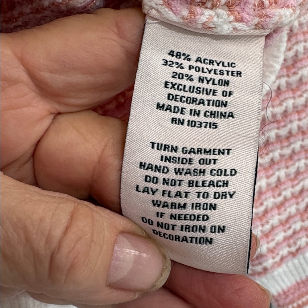 Nanette Feminine Pink and White Cardigan/Blazer with Silver Buttons - Picture 10 of 10